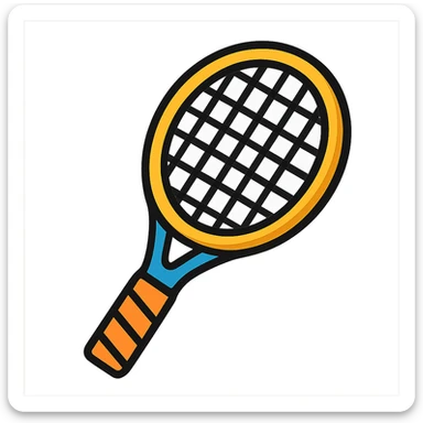 tennis racket vibrant cartoon sticker