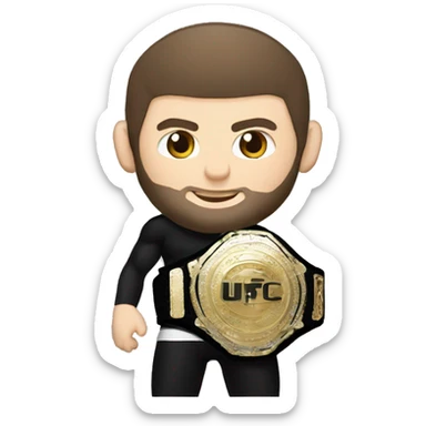 khabib with ufc belt  sticker