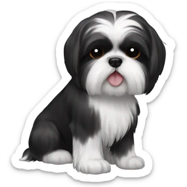 shih tzu black  sticker