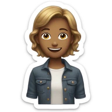 Tomboy smiling sticker