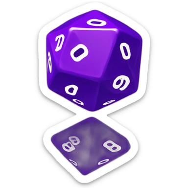 D20 dice purple 8 down sticker