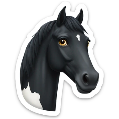 Black horse with white spot on forehead sticker