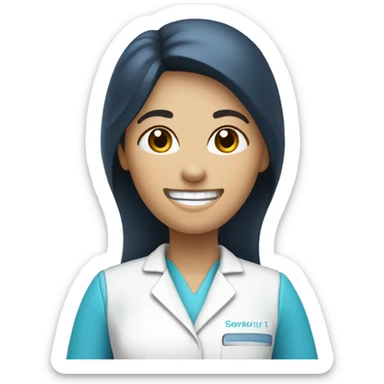 a dental hygienist in blue sticker