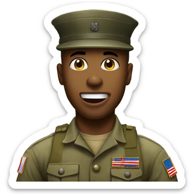 soldier shows his tongue sticker