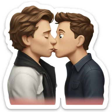 Tom Holland kissing Elon Musk sticker