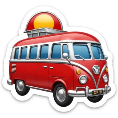 red vintage travel pin sticker