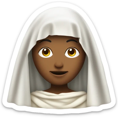 Saint Veronica holding the open veil with the face of Jesus painted on it sticker