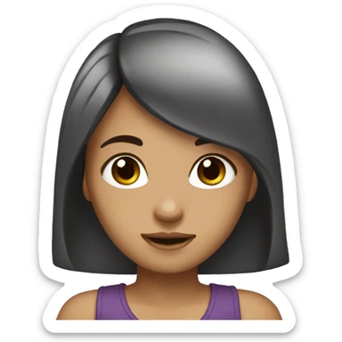girl with dark long brown hair and tan skin with dark brown eyes dark brown hair dark eyes sticker