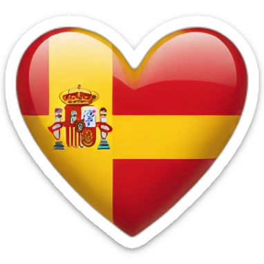 spain flag colors inside a heart sticker