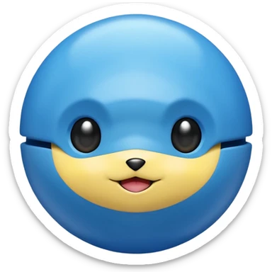 A blue Pokéball with highlights, anime Pikachu style, emoji style, variation 3 sticker