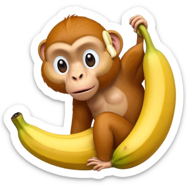 long banana-like dangling nose proboscis monkey sticker