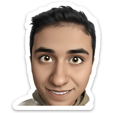 smiling boy with black hair sticker