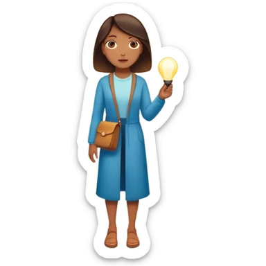  woman standing in front of a long road, looking forward with confidence—behind her, multiple closed doors symbolizing rejection, but one door ahead is glowing, representing the path forward. In her hand, she holds a small bright light, symbolizing her knowing—her guide. sticker