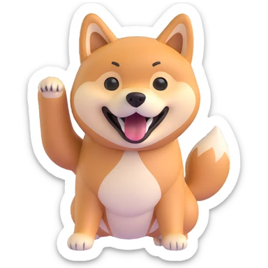 shiba inu, excited sticker
