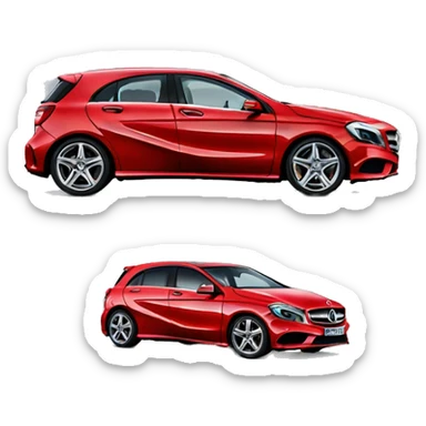 Red mercedes Benz A class  sticker