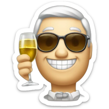 Sigma millionnaire sérieux avec un verre de vin sticker