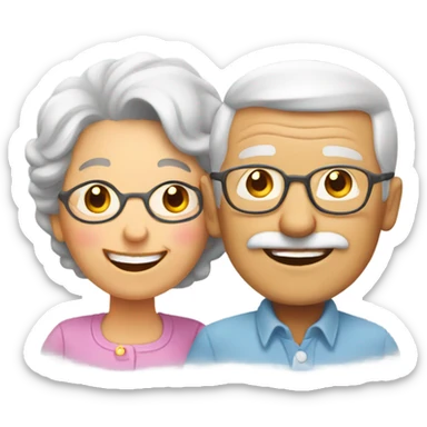 Happy grandpa and grandma  sticker