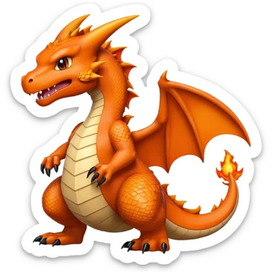 Charizard with nails sticker