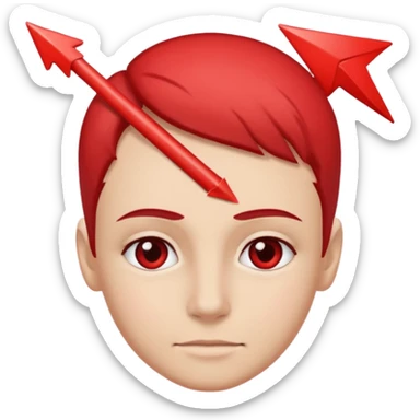 forhead with red arrow indicating it sticker