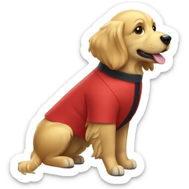 Red coat golden retriever Olympic swimmer sticker