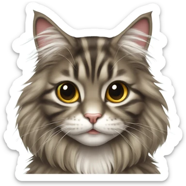 Maine Coon girl with bow sticker