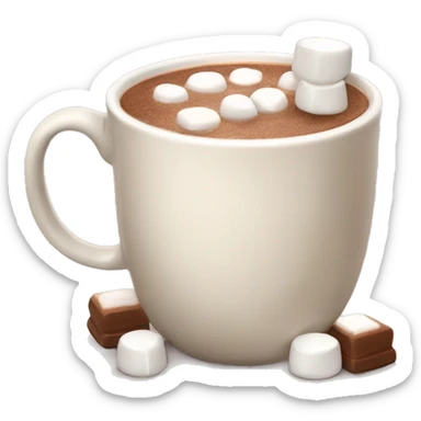 Light beige mug of hot chocolate with marshmallows  sticker