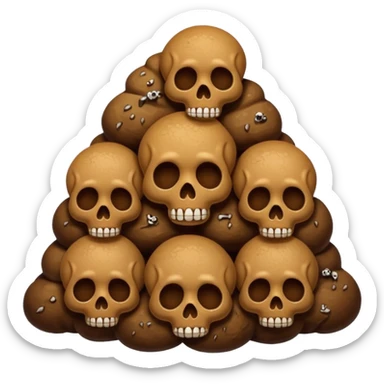 poop emoji with skulls sticker