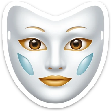 a sheet of white mask pack for face skincare beauty, transpalent holes at eyes and mouth, no real eyes and mouth sticker