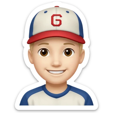 baseball hatted boy sticker