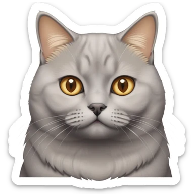 Silver golden British shorthair cat with thick dense coat sticker