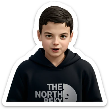 boy in black hoodie outdoors sticker