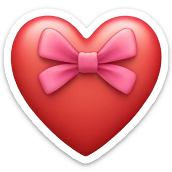heart with bow on top sticker