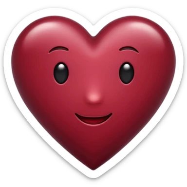 Emoji coeur comme les emojis des sms en bordeaux  sticker