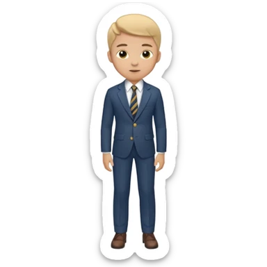 Young man, tailored trousers, a crisp button-down shirt, a blazer, and tie, portrait

 sticker