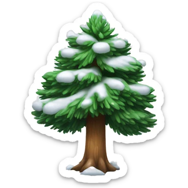 pine tree with snow sticker