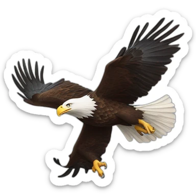 Bald Eagle Flying sticker