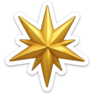 eight pointed golden fantasy star sticker