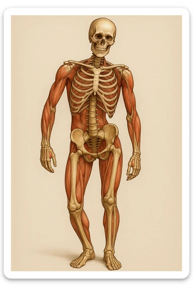 Uomo con problemi di asimmetrie e bacino inclinato, visione anatomica senza scritte sticker