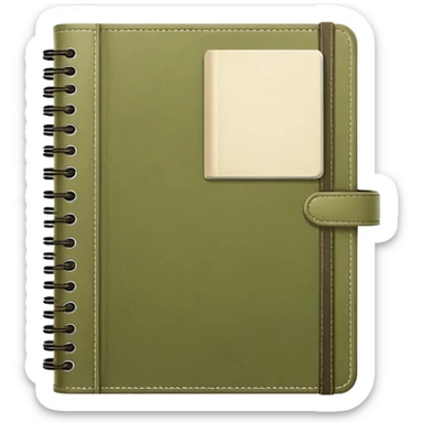 Pale olive Planner open notebook sticker
