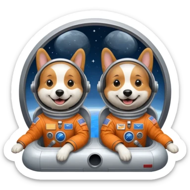dogs flying space shuttle sticker