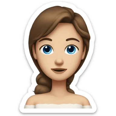 Sleep, girl with brown hair, blue eyes in bed sticker