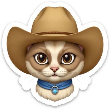 siamese cat wearing a cowboy hat sticker