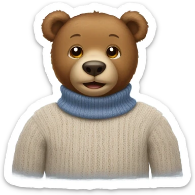 Teddy Bear wearing a turtleneck sweater  sticker