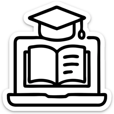 Icon school online education  sticker