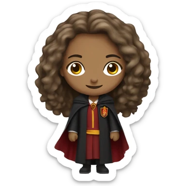 Hermione granger, figure with cape gryffindor sticker
