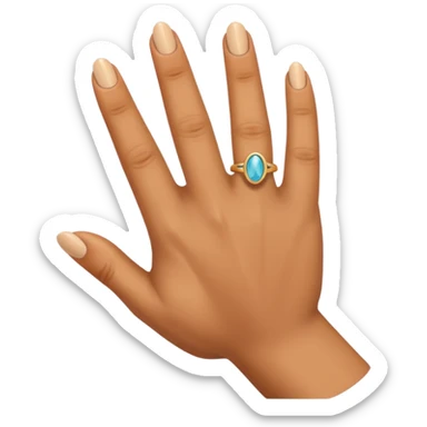 Ring finger coming forward from hand sticker