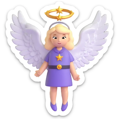 guardian angel with wings and halo from bible sticker
