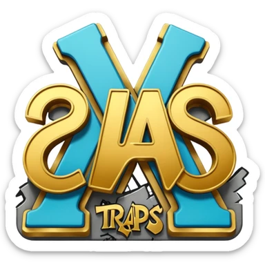 logo of 'Trap Capos' with large golden letters, dark background, urban details sticker