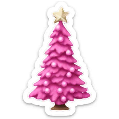 pink christmas tree sticker