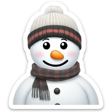 Snowman wearing a beanie and scarf  sticker